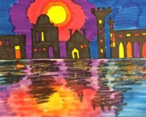 Cityscape - City On The Water | Free Art Lesson Plan | Art To Remember