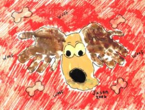 Pre-School Art Ideas - Handprint Dog