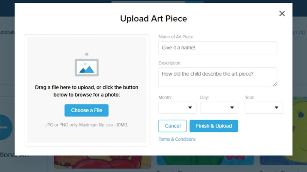How to Upload Artwork to your Gallery Art to Remember